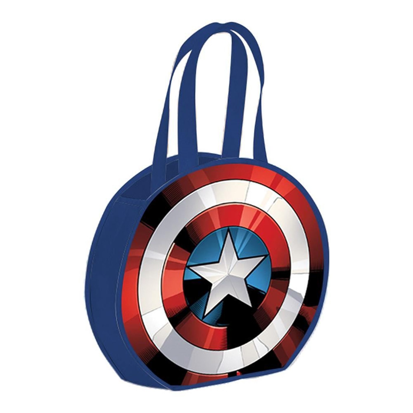 Marvel Captain America Shield Round Recycled Shopper Tote, Blue