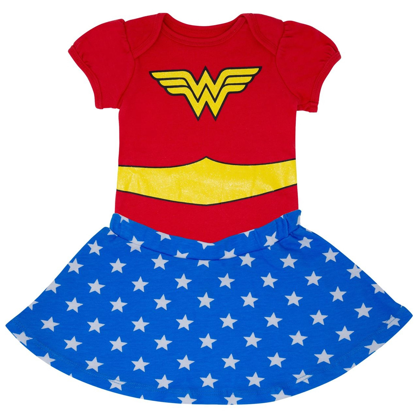 Wonder Woman Infant Snapsuit with Skirt, Red