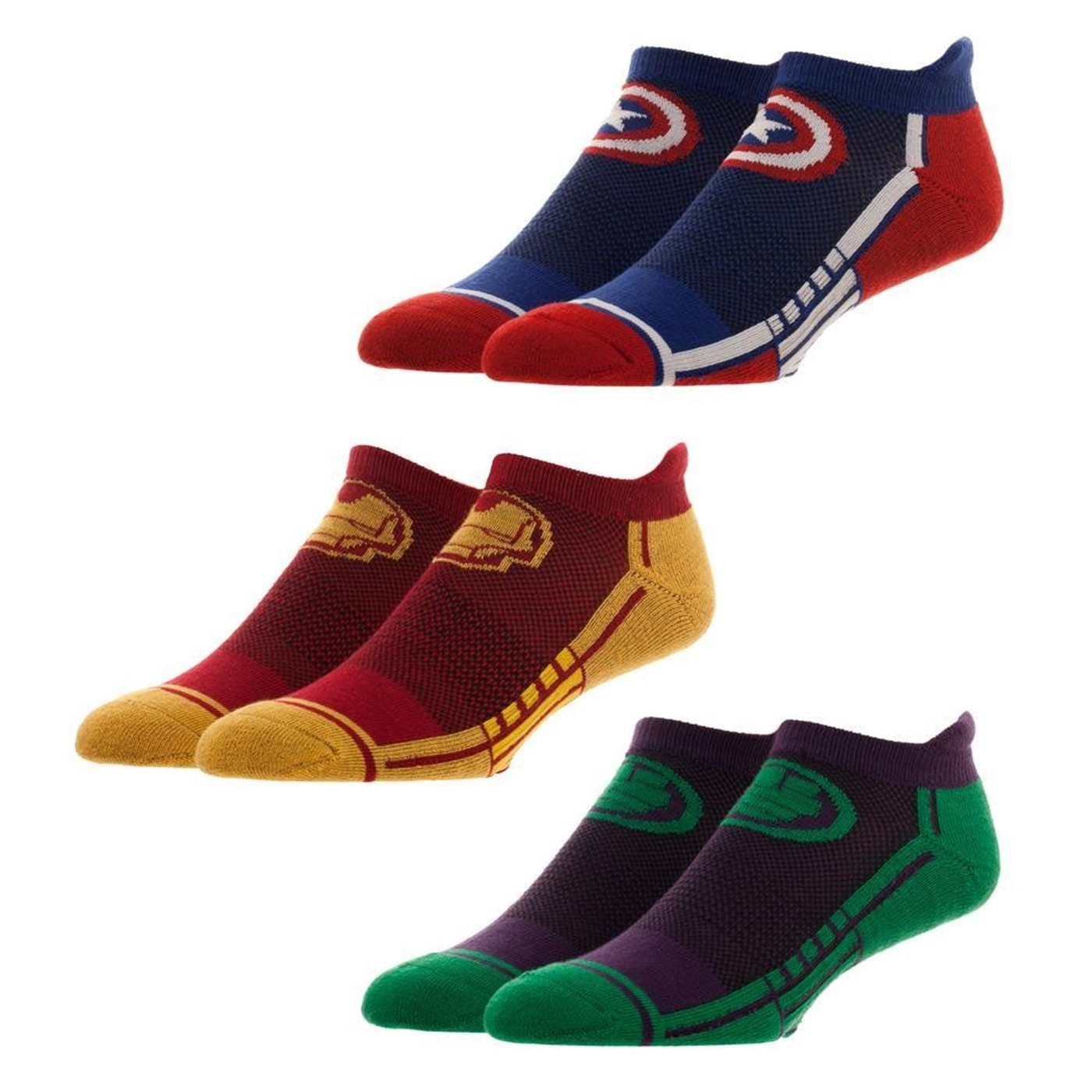 Marvel Avengers Three Pair Active Ankle Socks, Multi-Color