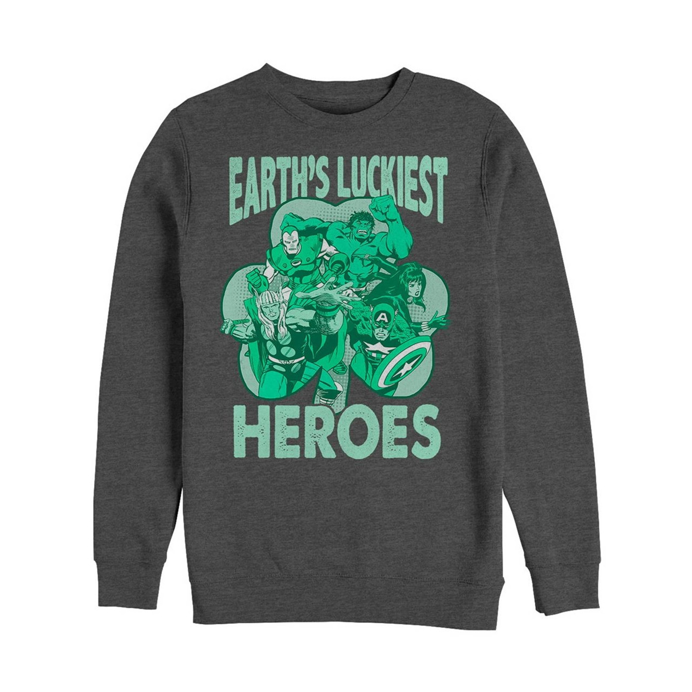 Avengers Earth's Luckiest Heroes St Patrick's Day Crewneck Sweatshirt