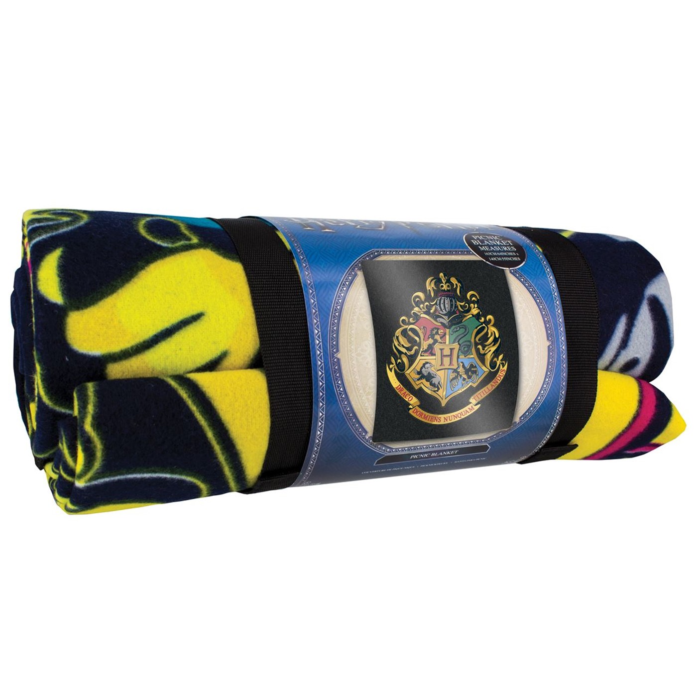 Harry Potter Hogwarts Crest Picnic Blanket, Black