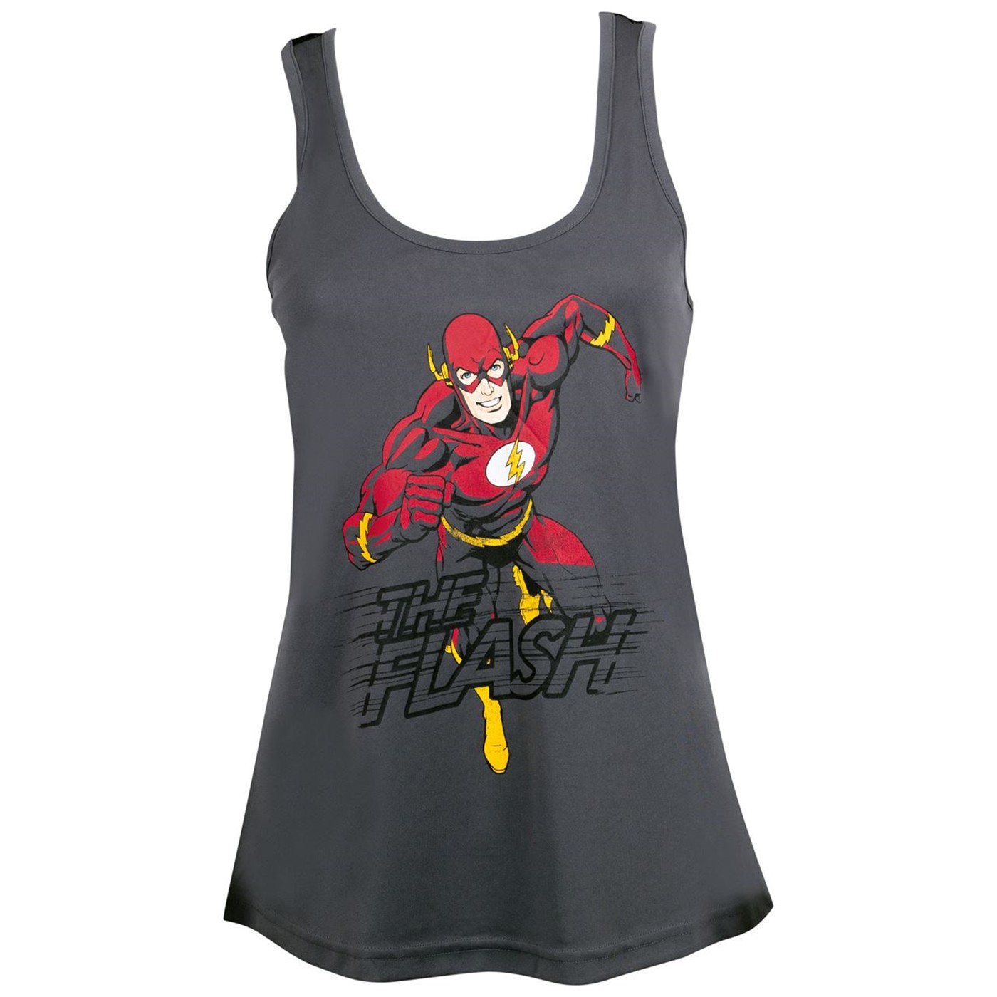 DC Comics The Flash Graphic Women's Mesh Back Tank Top, Grey