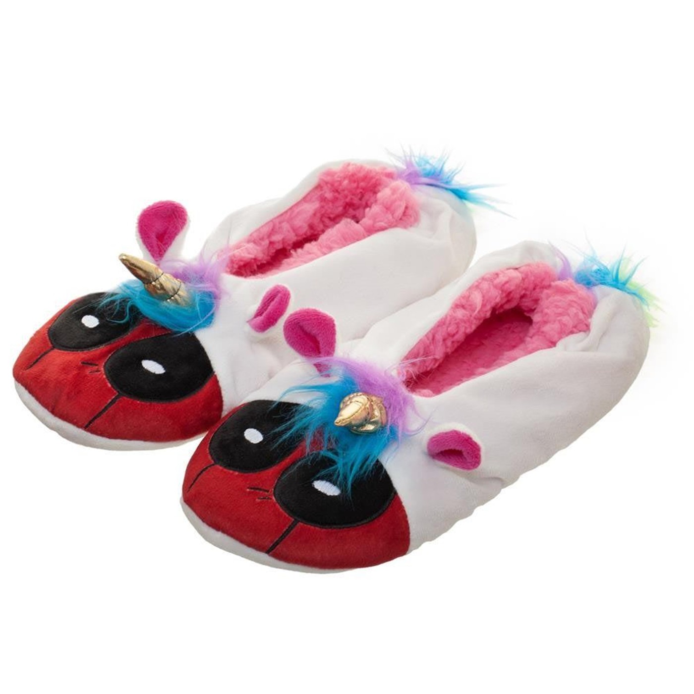 Deadpool Unicorn Mashup Slipper Socks, White