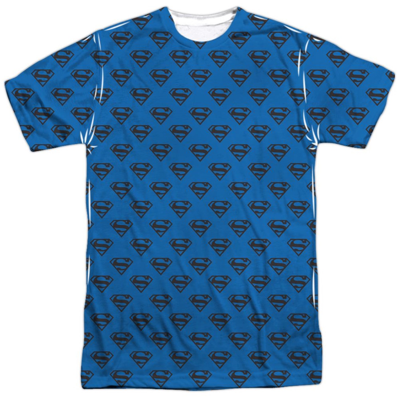 Superman Shields Coverage Front and Back Sublimated T-Shirt, Blue