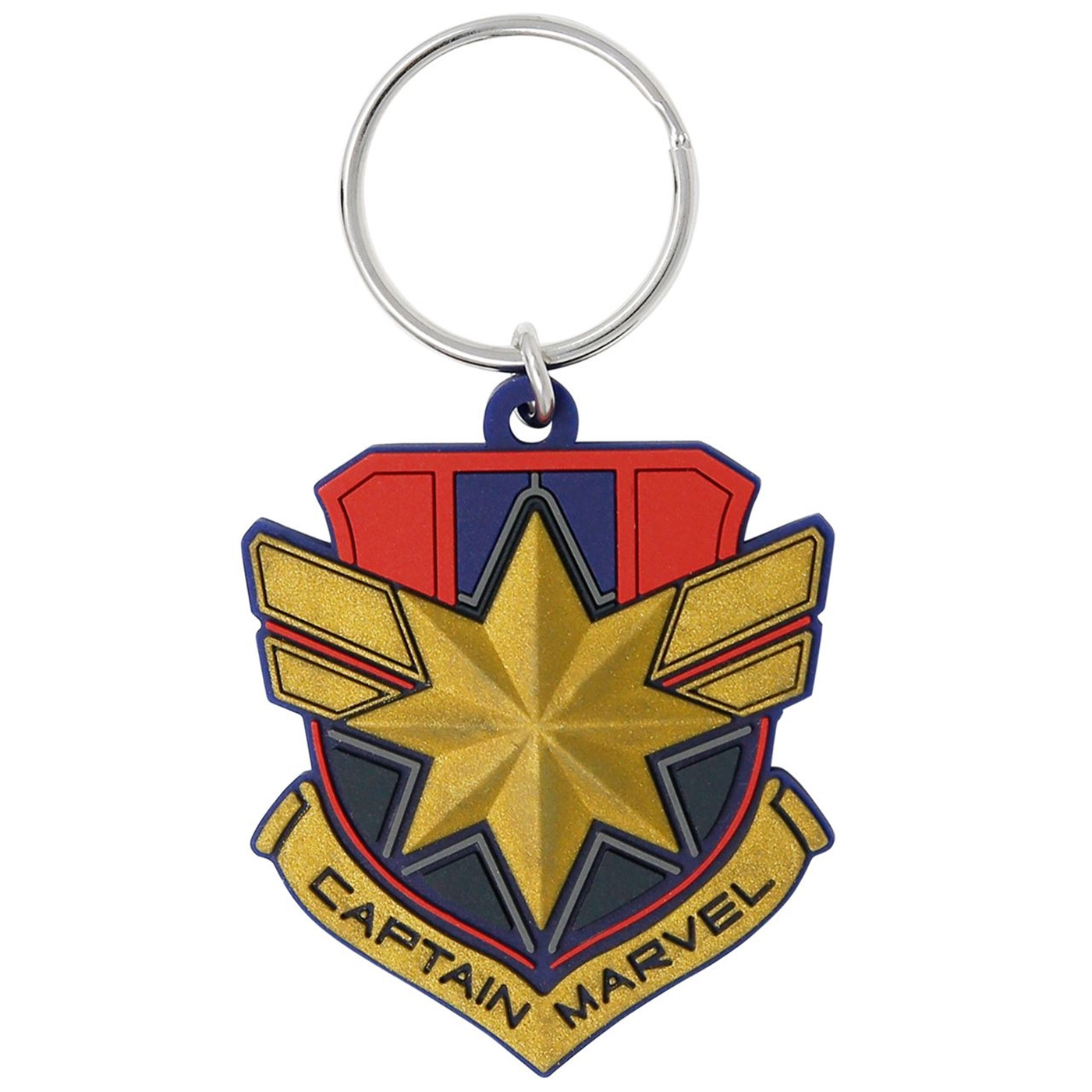 Captain Marvel Movie Badge Keychain, Gold