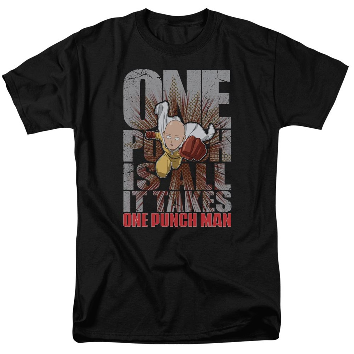 DROP One Punch Man One Punch Is All It Takes Black Men's T-Shirt