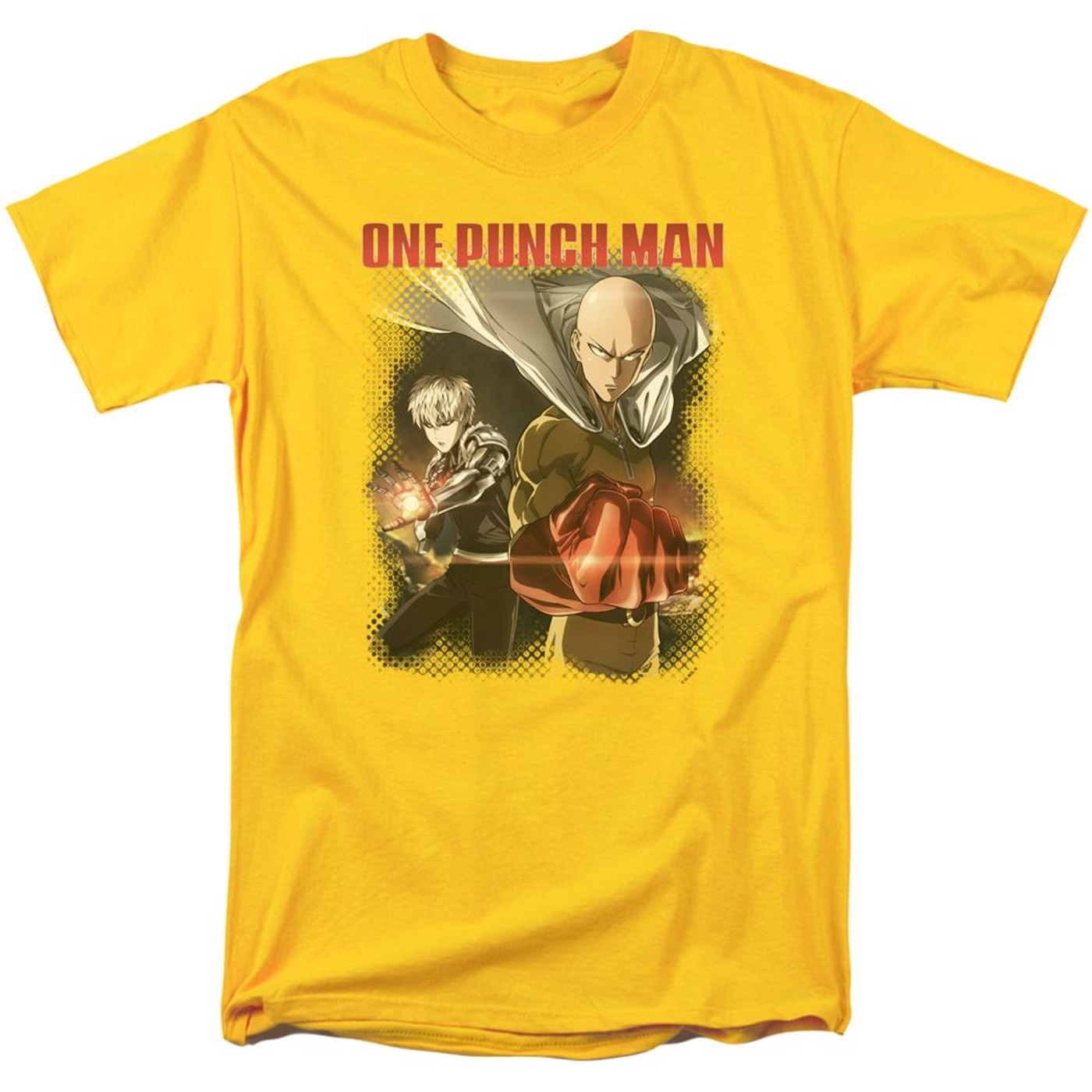 DROP One Punch Man Saitama and Genos Yellow Men's T-Shirt