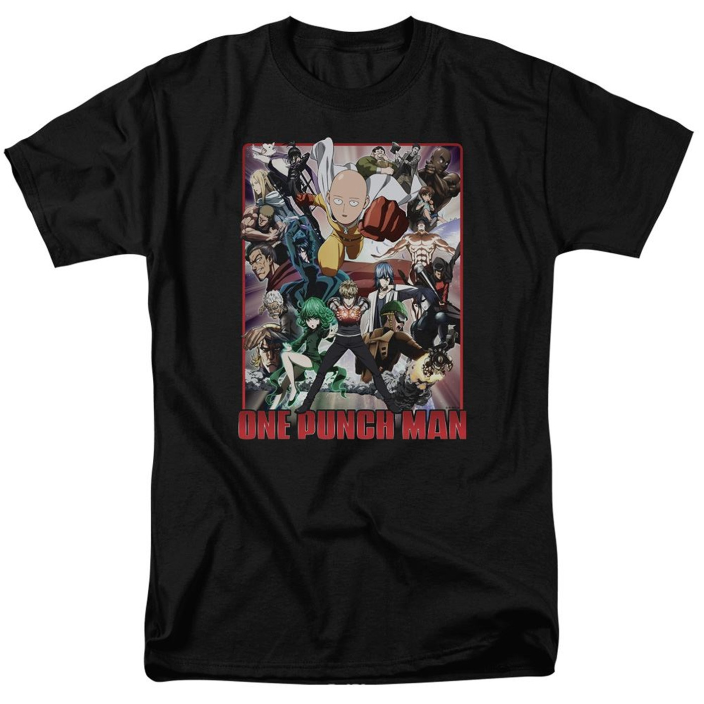 DROP One Punch Man Cast of Characters Black Men's T-Shirt