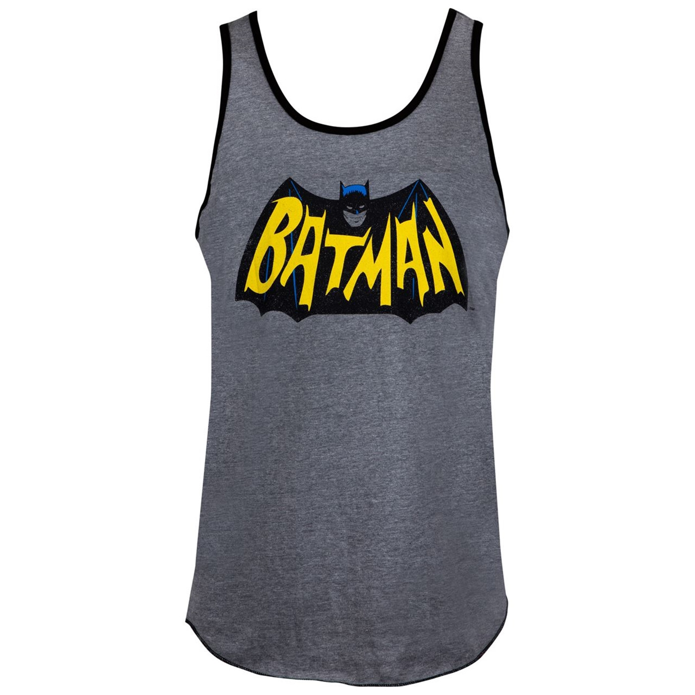 Batman Classic Symbol Ringer Tank Top, Grey