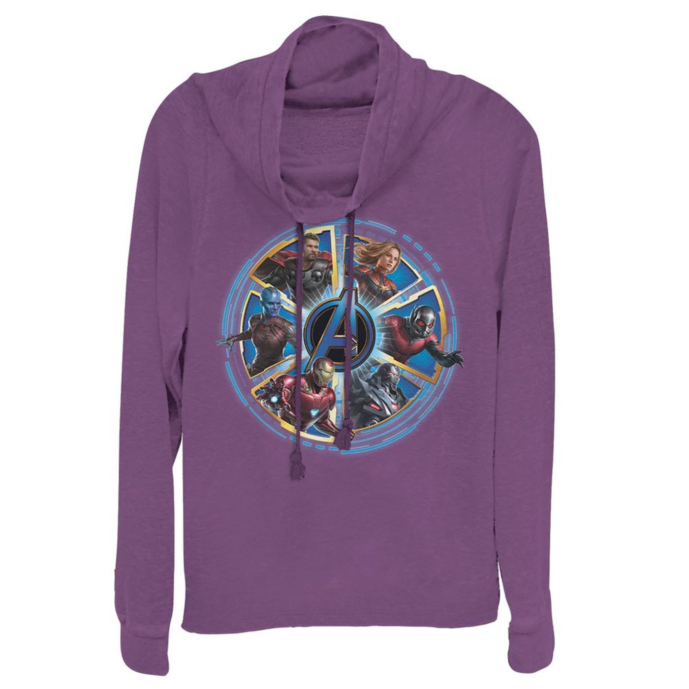 Avengers Endgame Heroes Circle Women's Cowl Neck Sweater