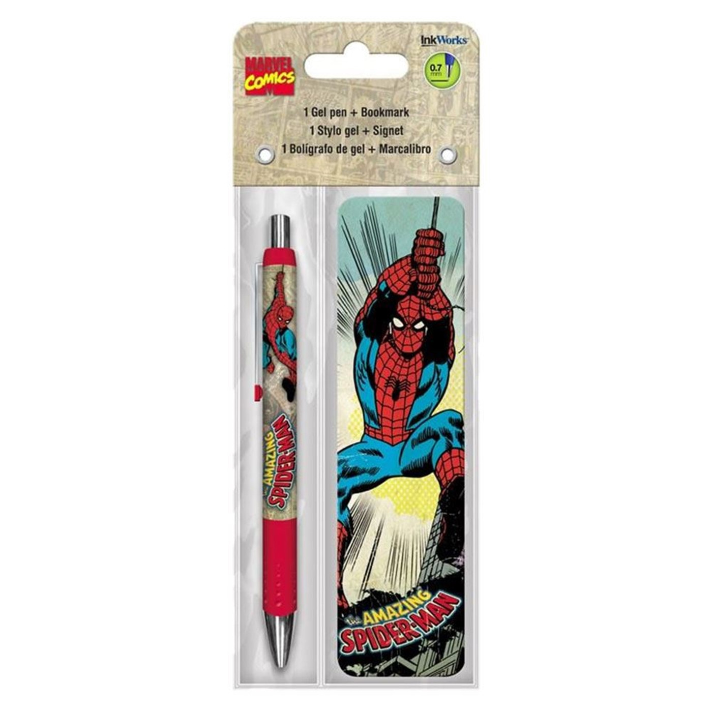 Spider-Man Gel Pen & Bookmark Pack, Red