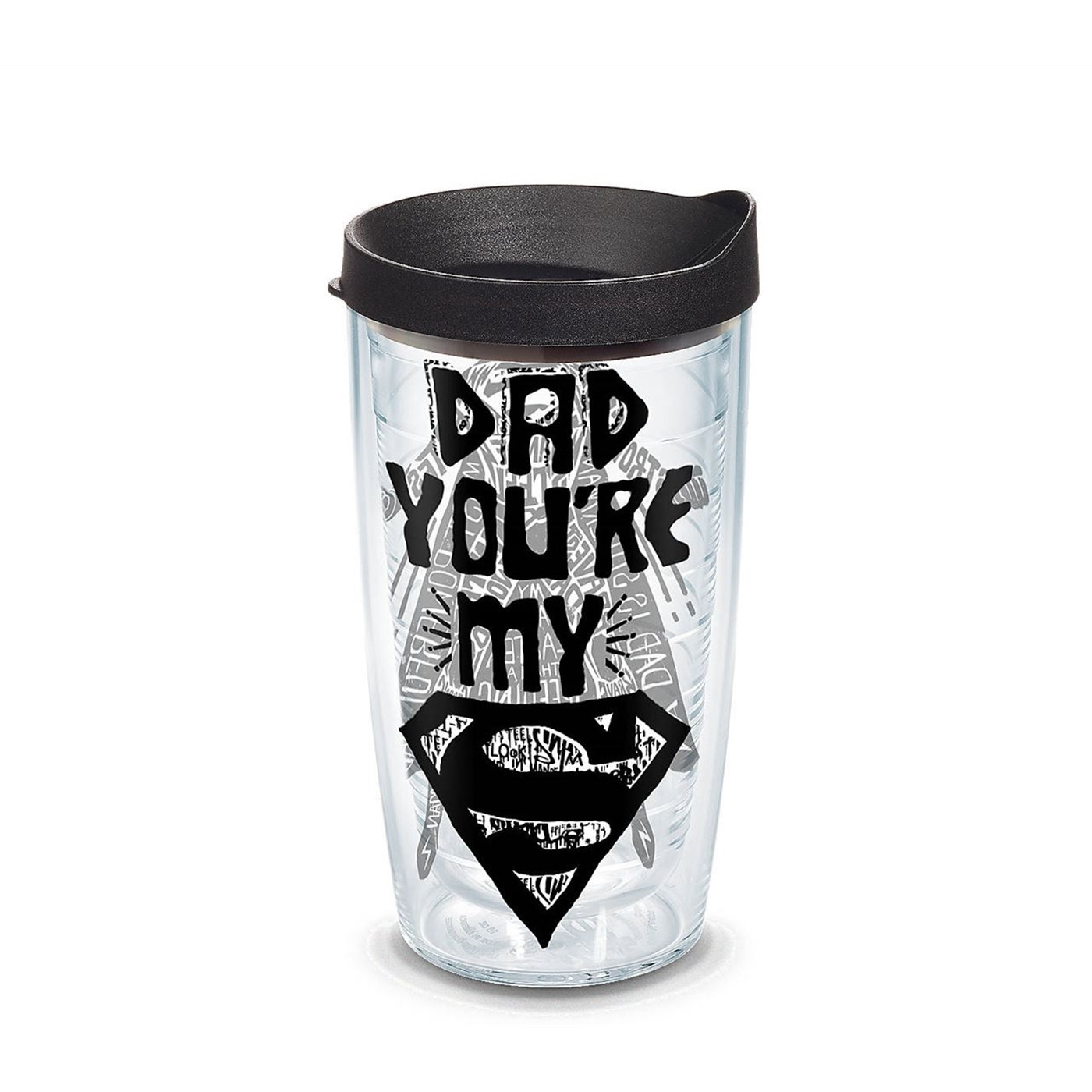 Superman Dad Wrap Tumbler With Lid 16 oz Tervis®, Black
