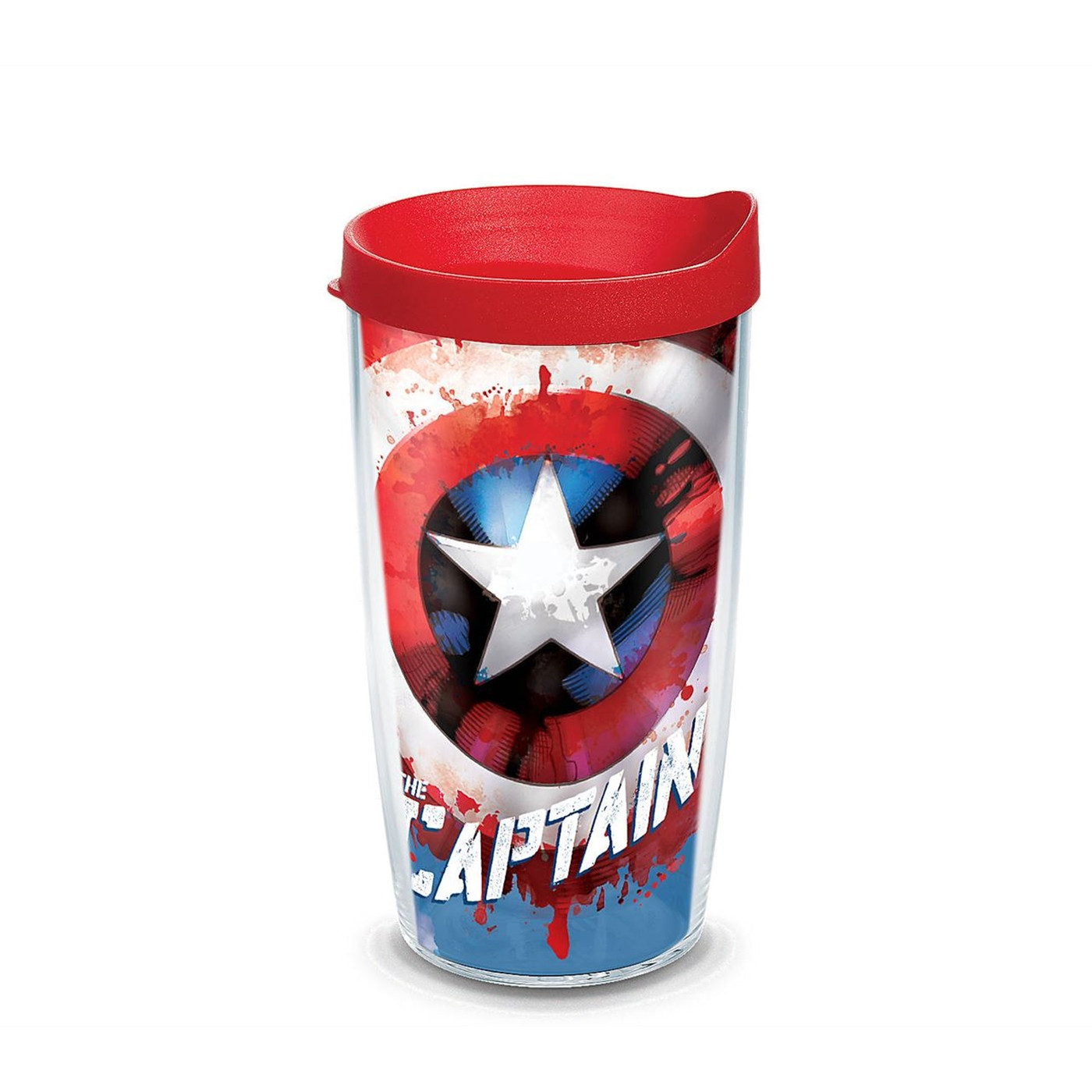 Captain America Wrap Tumbler With Travel Lid 16 oz Tervis® Tumbler, Red