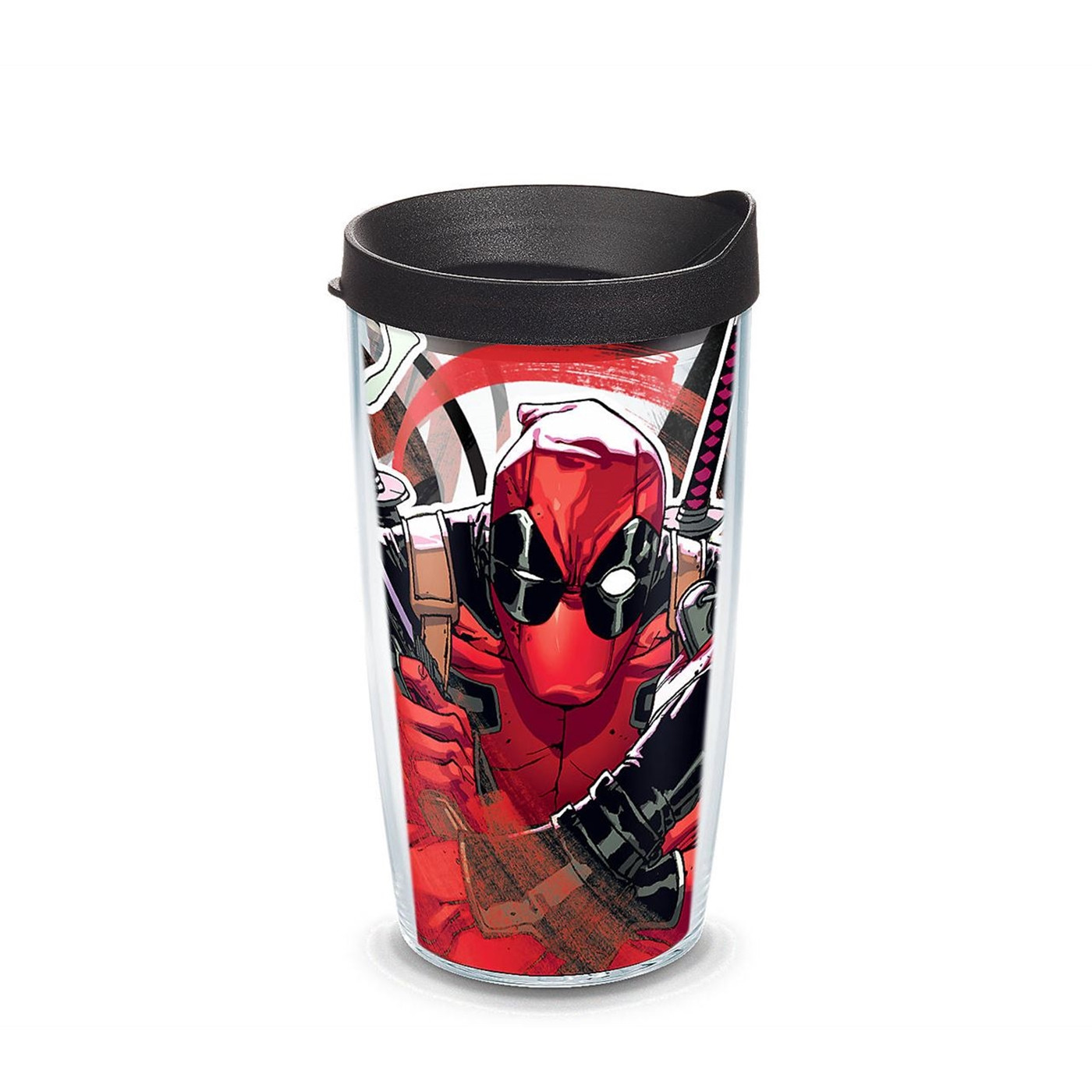 Deadpool Iconic Wrap Tumbler With Travel Lid 16 oz Tervis®, Red