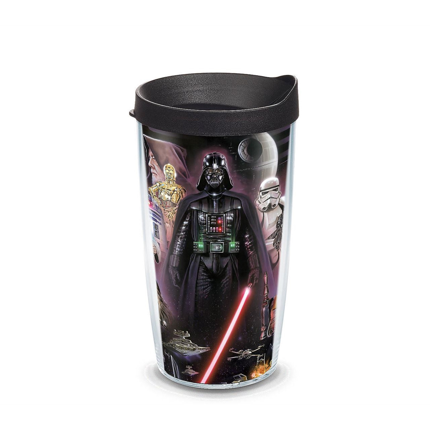 Star Wars Collage Wrap Tumbler With Travel Lid 16 oz Tervis®, Black