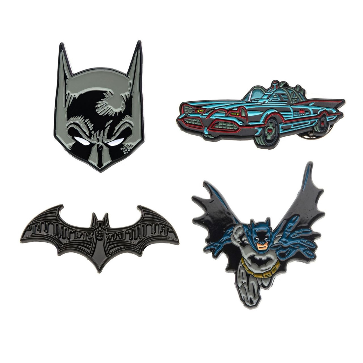 Batman Enamel 4-Piece Pin Set, Grey