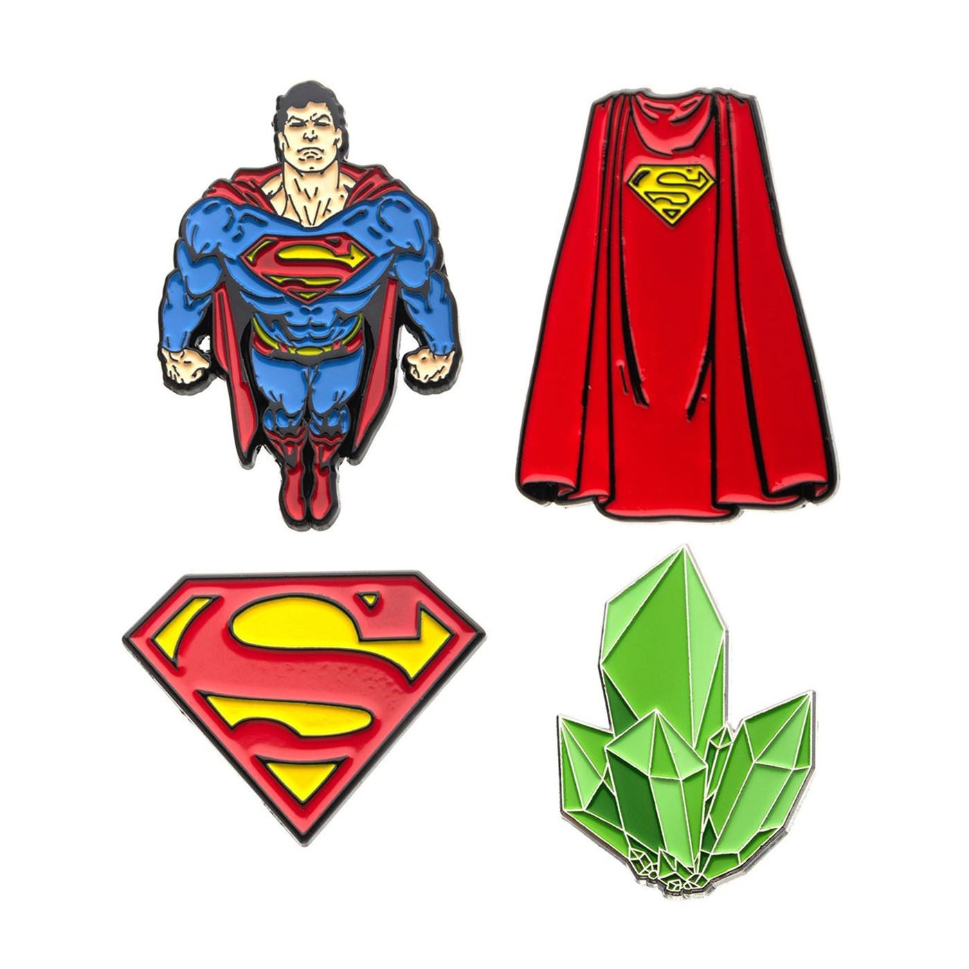 Superman Enamel 4-Piece Pin Set, Red