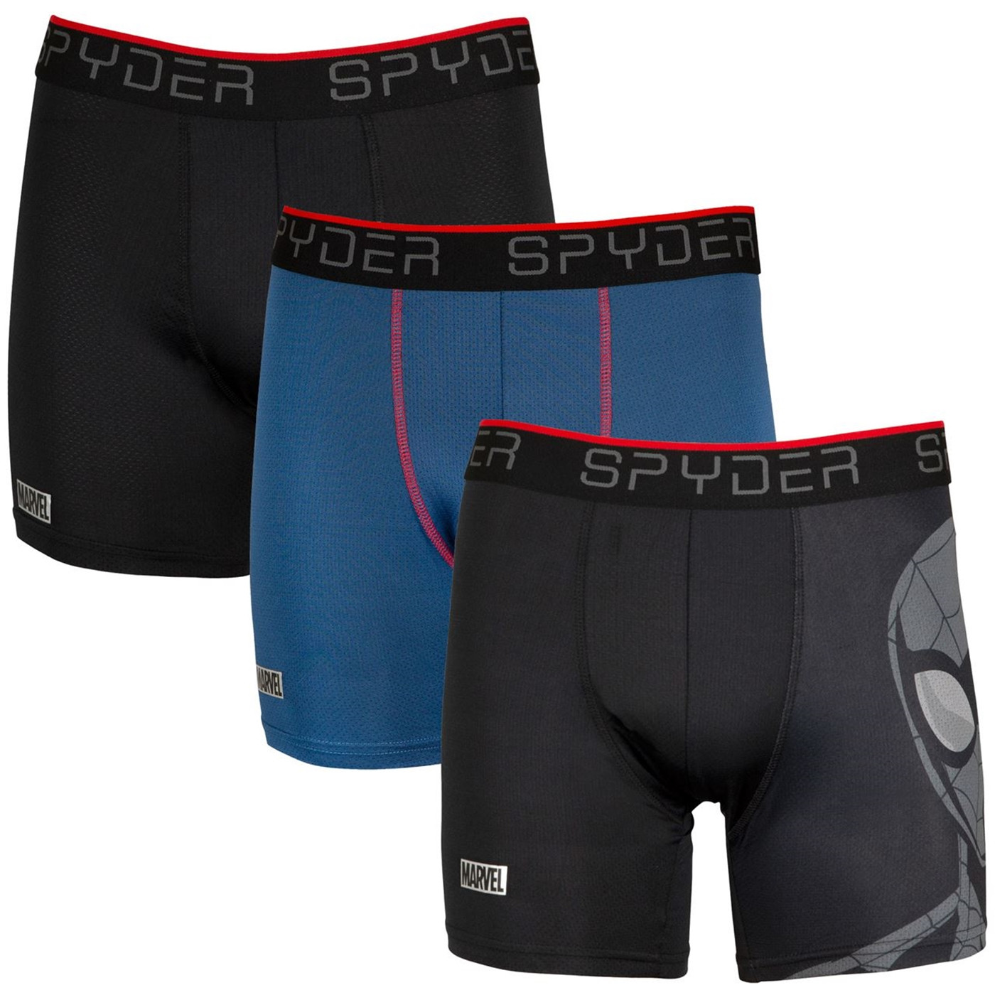 Spider-Man Spyder Performance Sports Boxer Briefs 3-Pair Pack, Blue