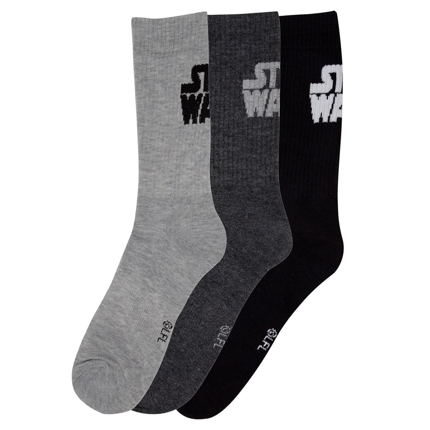 Star Wars Text 3-Pack Socks, Grey