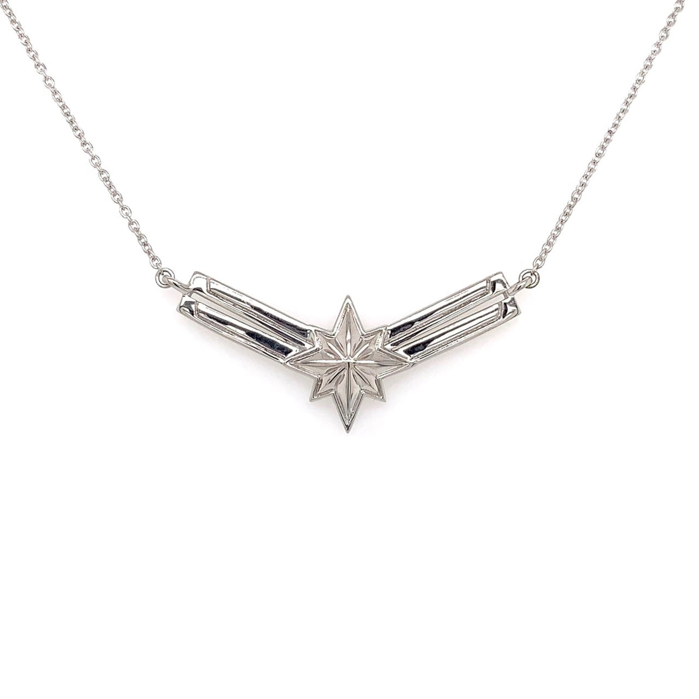 Silver Captain Marvel Necklace, Silver