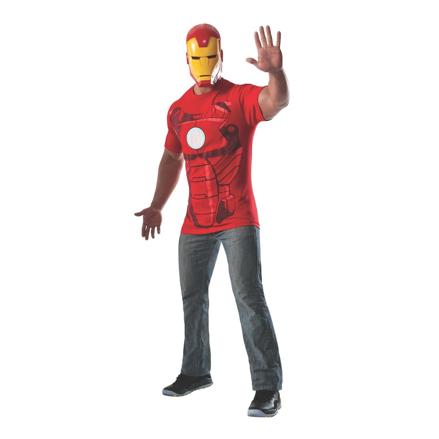 Iron Man Costume T-Shirt with Mask, Red