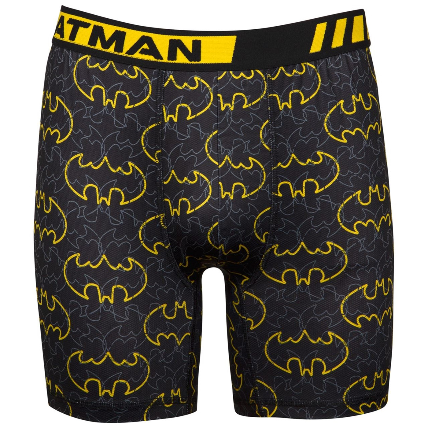 Batman Black and Yellow Symbol All Over Print Boxers, Grey