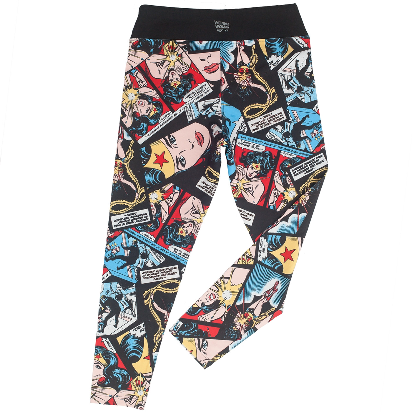 Wonder Woman Face of Justice Cropped Yoga Leggings, Black