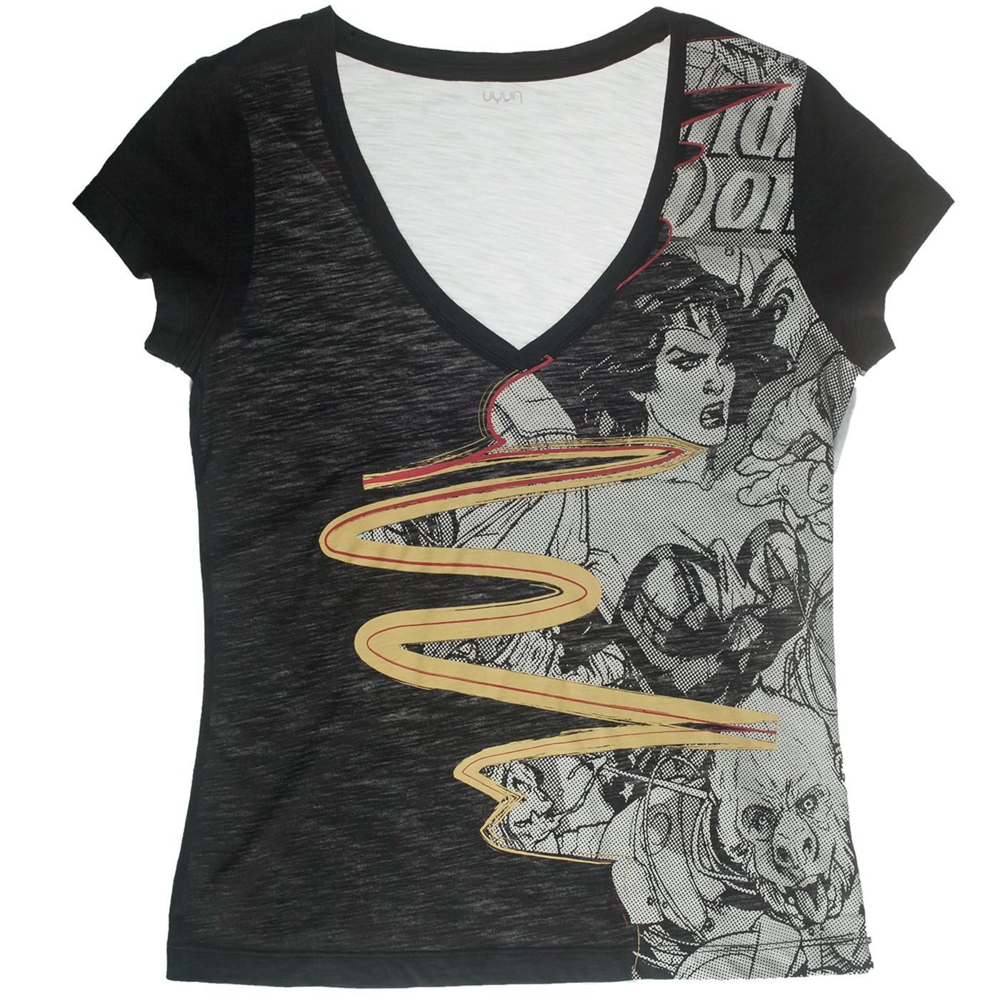Wonder Woman Vintage Comic Book Cover Black T-Shirt, Black