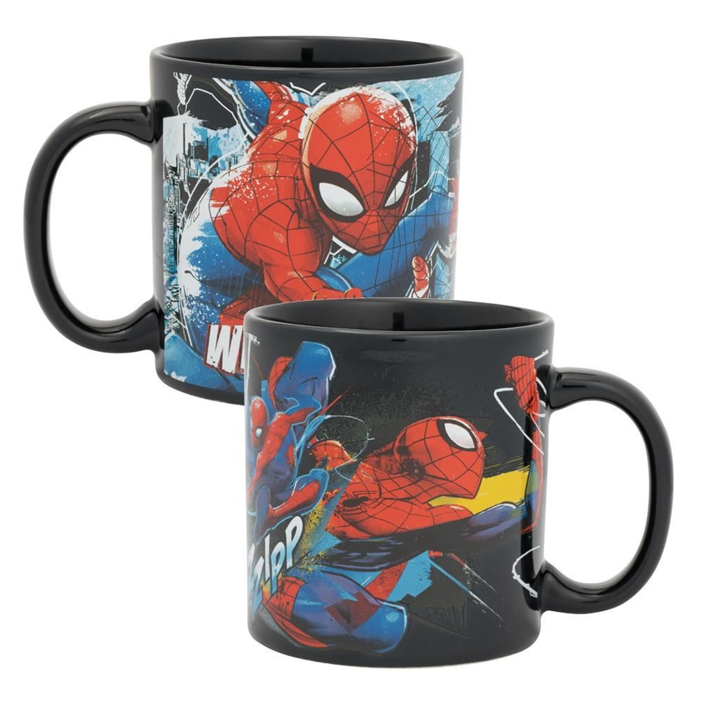 Marvel Spider-Man Web Slinging Time 16 oz. Ceramic Mug, Black