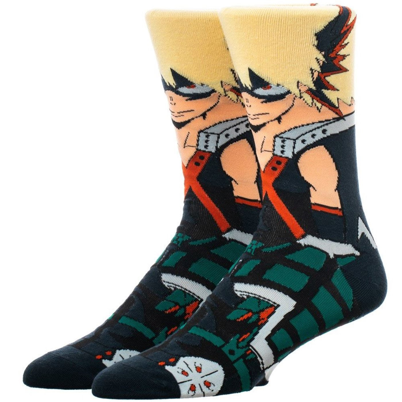 My Hero Academia Bakugo 360 Character Crew Socks, Black