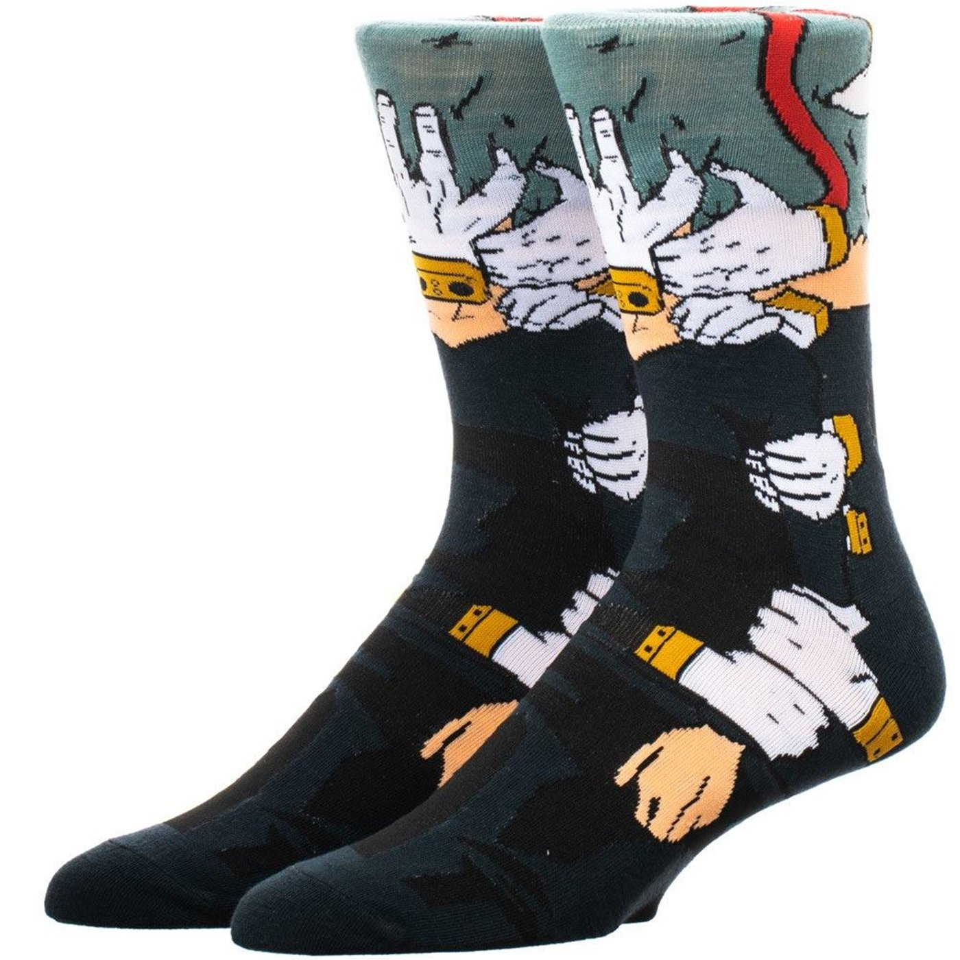 My Hero Academia Shigaraki 360 Character Crew Socks, Black