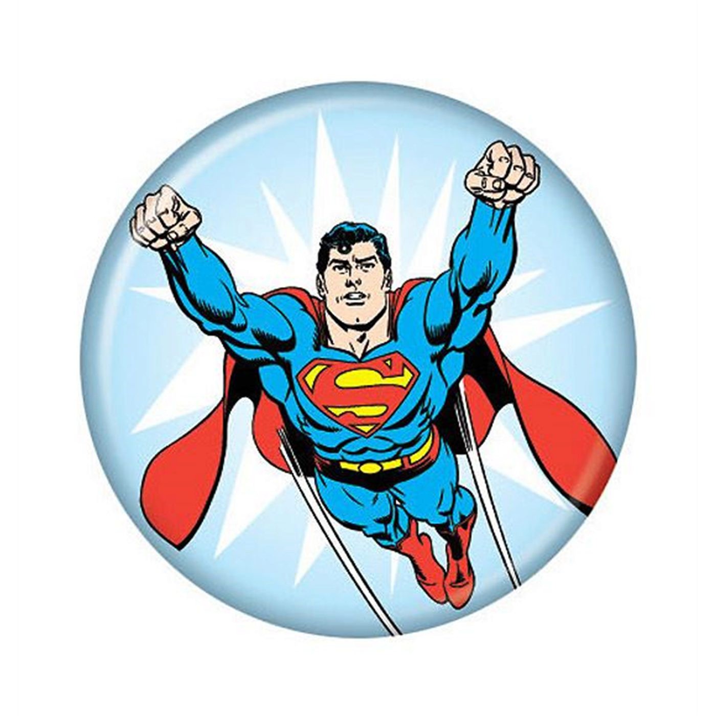 Superman Flying Button, White