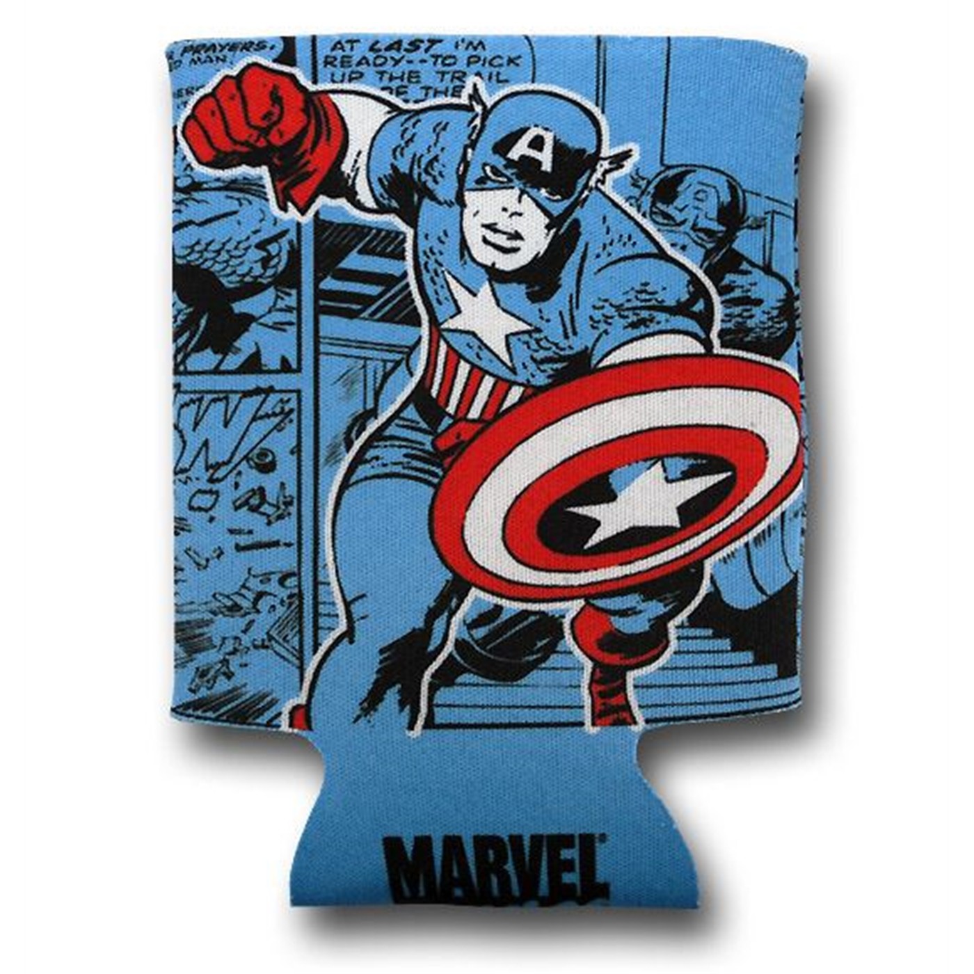 Captain America Retro Can and Bottle Cooler, Blue