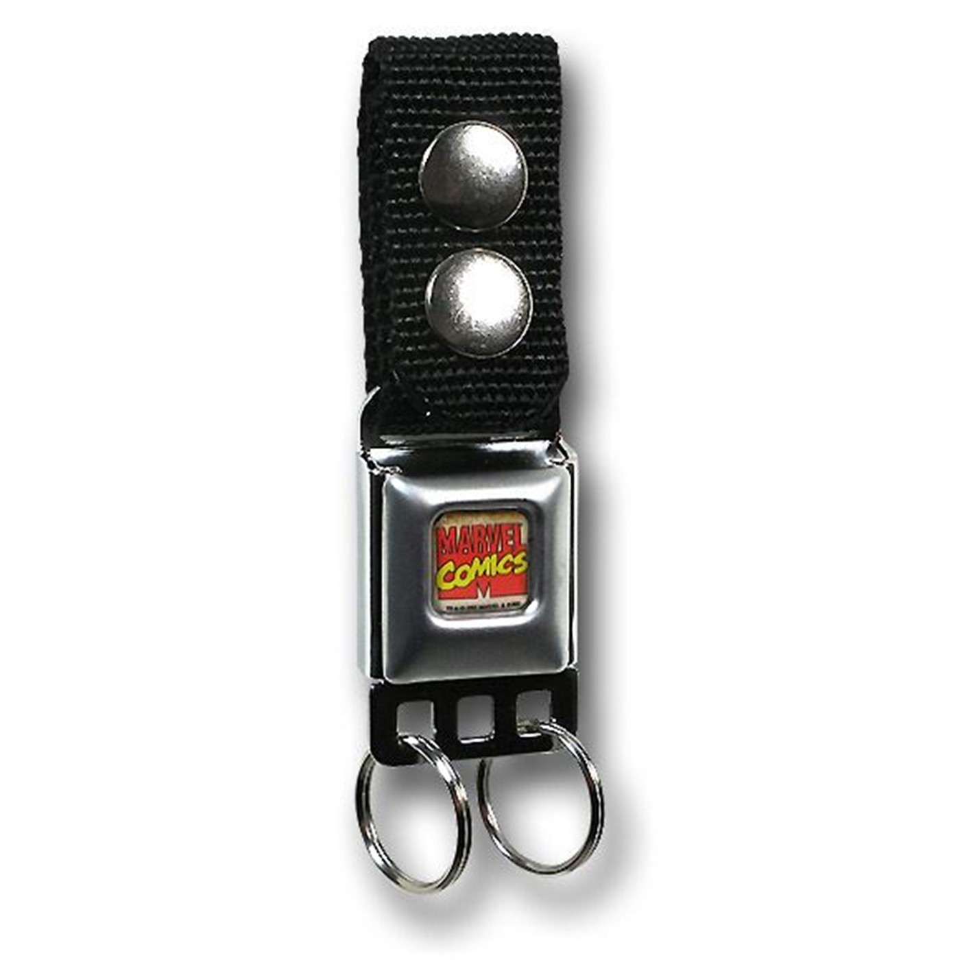 Marvel Logo Mini Seatbelt Keychain, Black