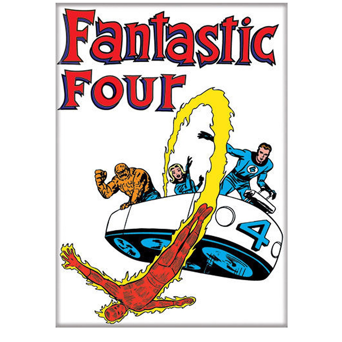 Fantastic Four Air Car White Magnet