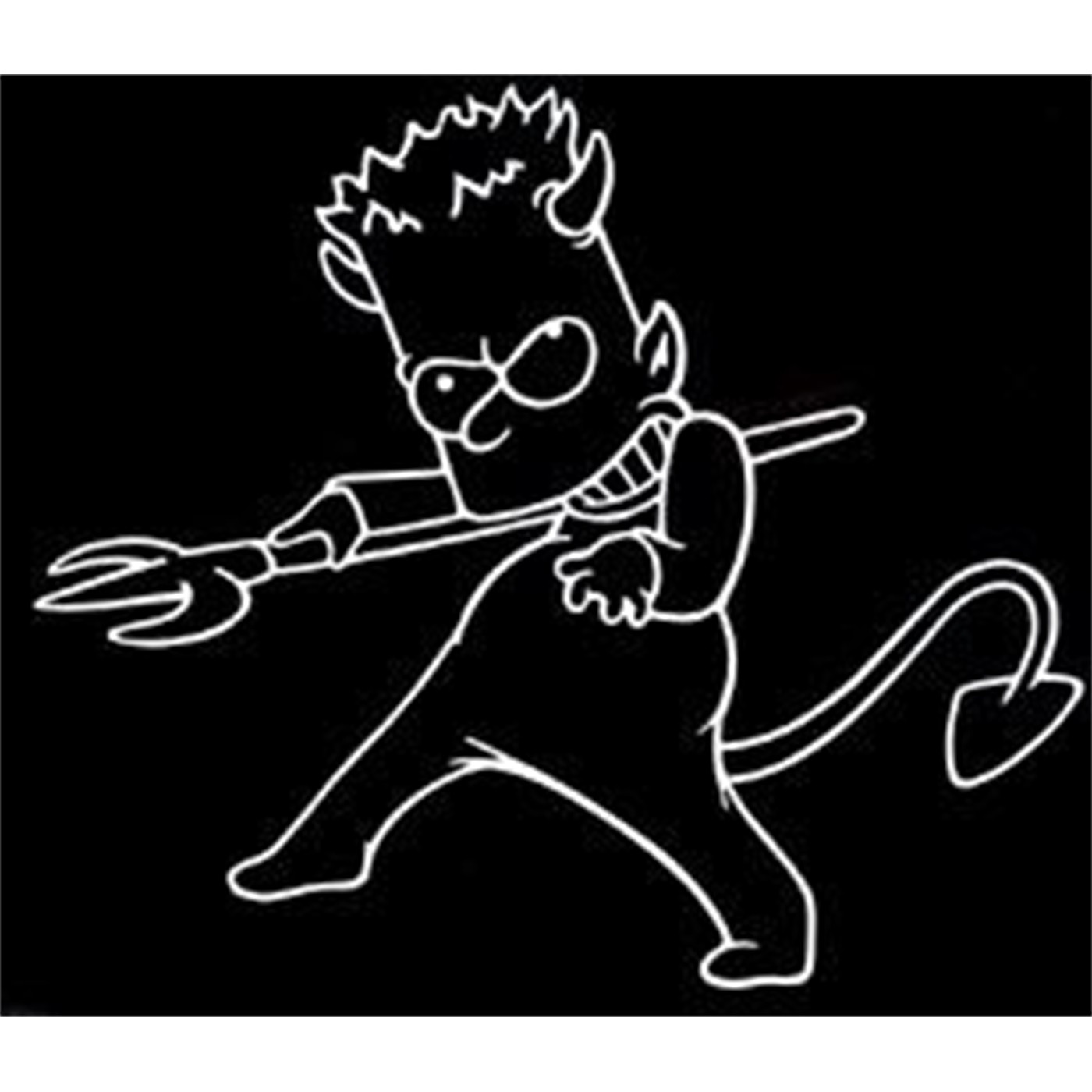 The Simpsons Sticker: Devil Bart White