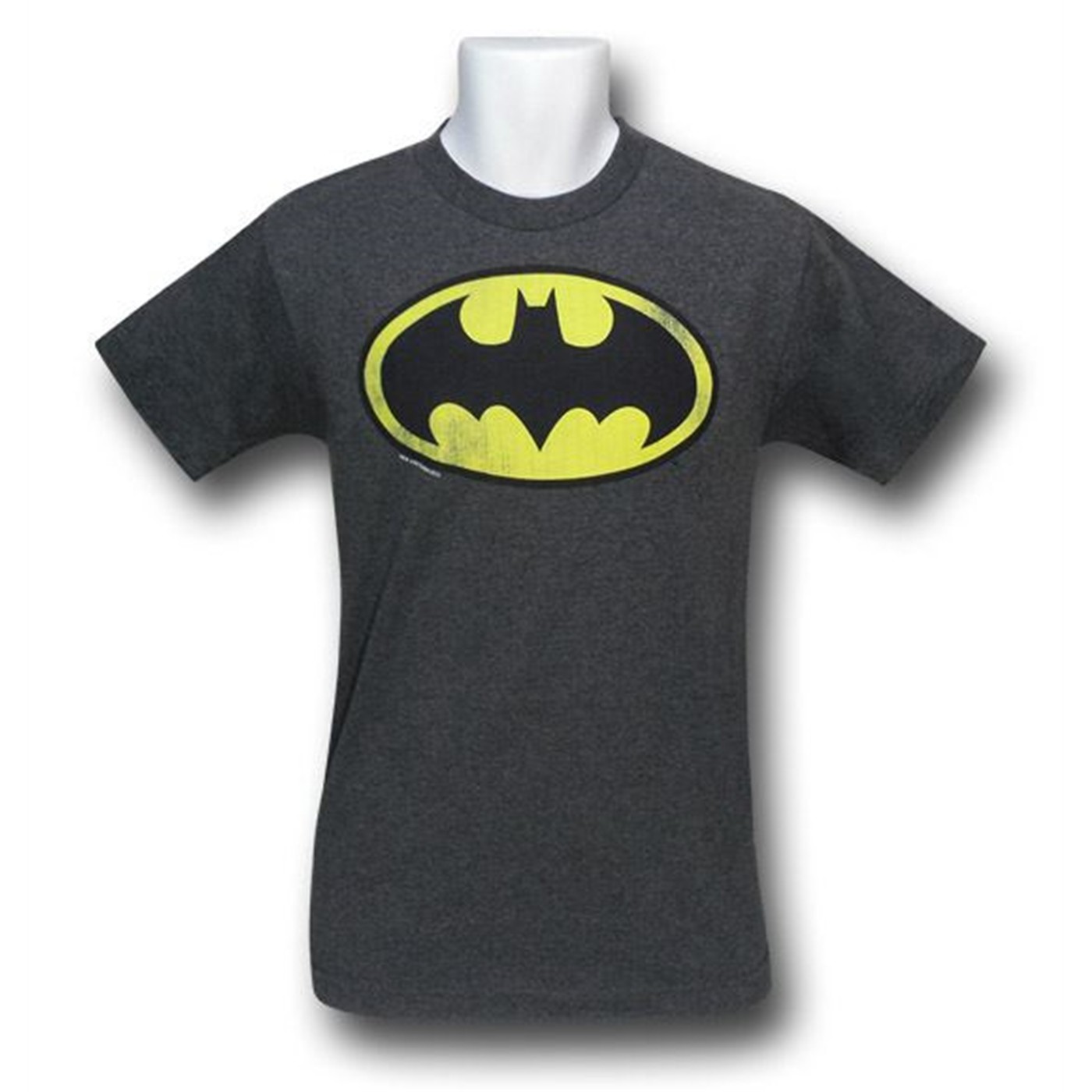 Batman Distressed Symbol Heather T-Shirt, Grey