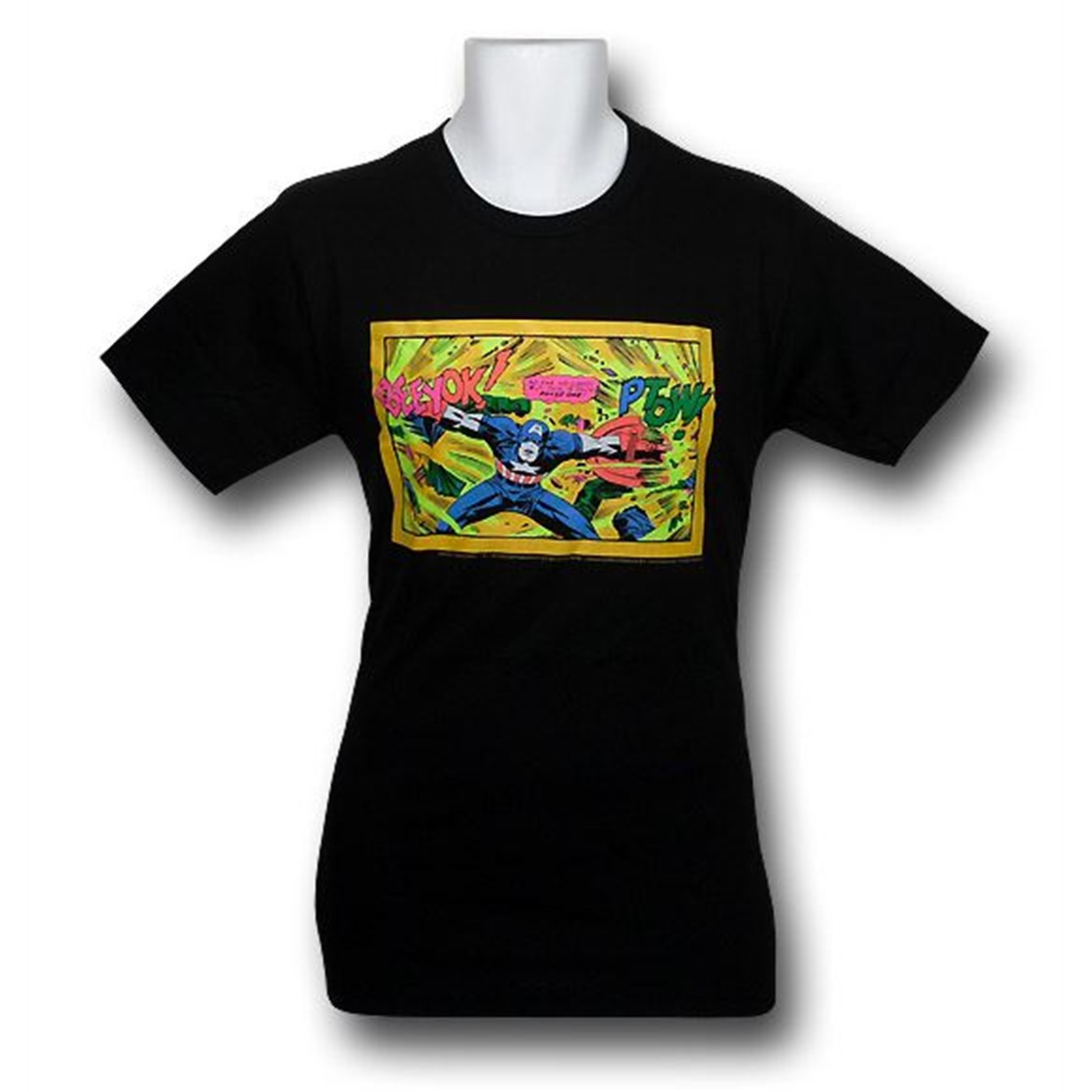 Captain America PTOW! 30 Single T-Shirt, Black