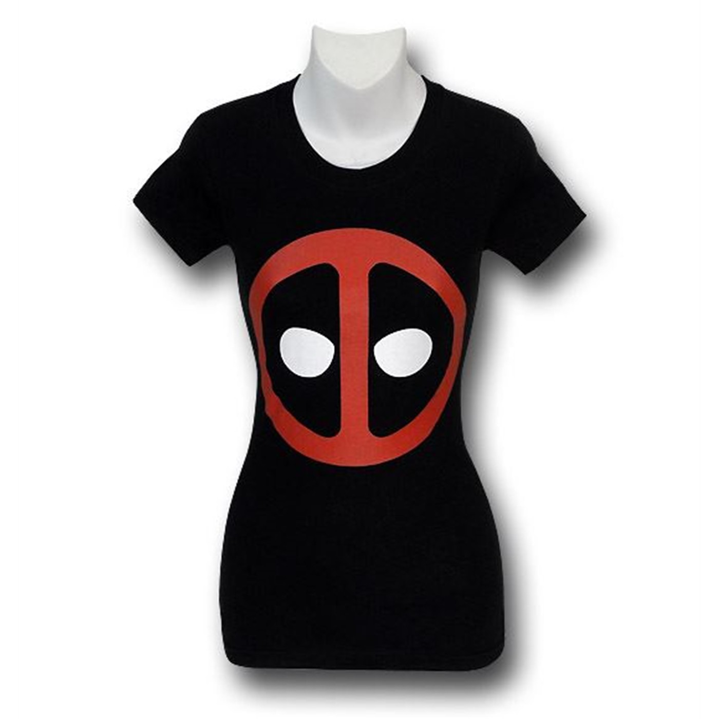 Deadpool Symbol Junior Womens T-Shirt, Black