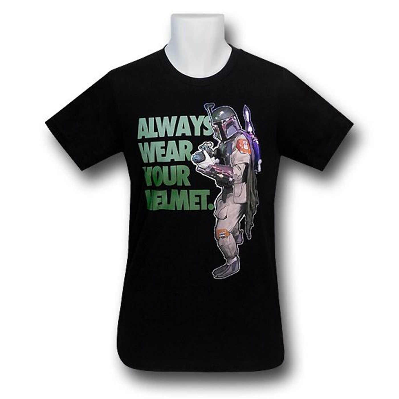 Boba Fett 'Always Wear Your Helmet' 30 Single T-Shirt, Grey