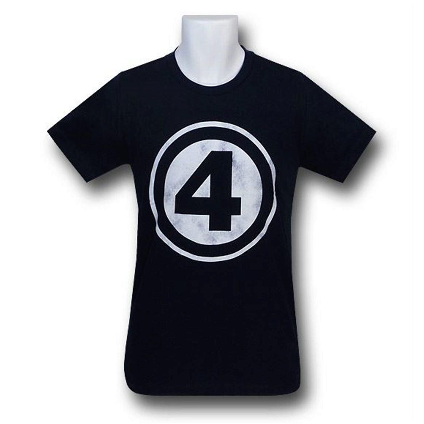 Fantastic Four Distressed Symbol 30 Single T-Shirt, Blue