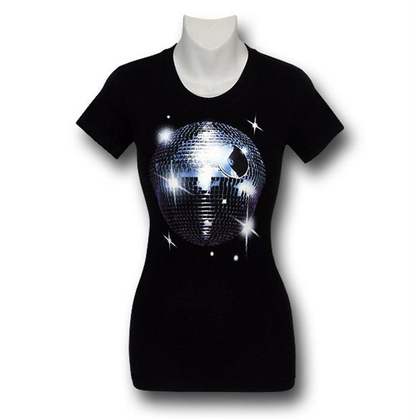 Star Wars Disco Death Star Jr Womens T-Shirt, Black