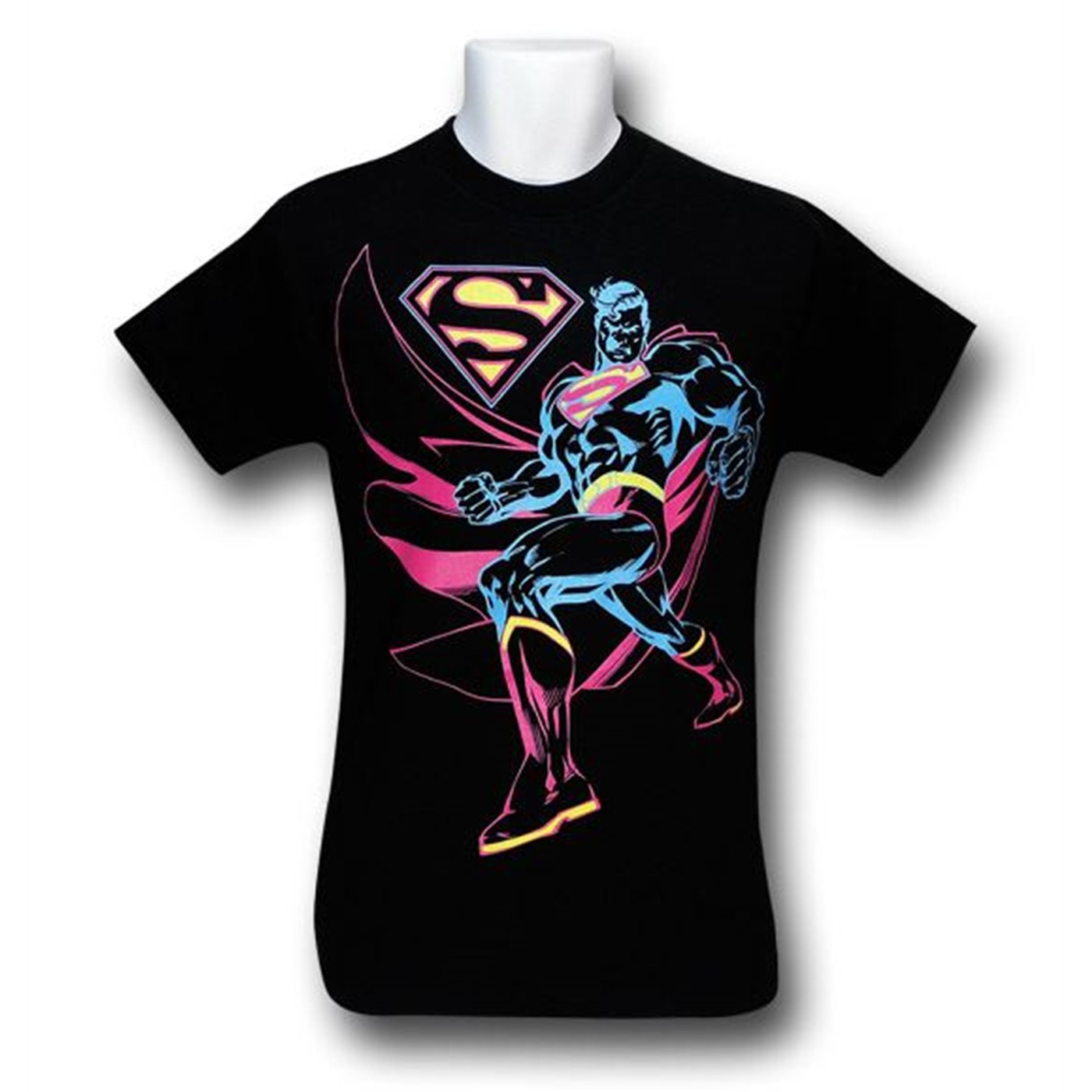Superman Neon Glow In The Dark T-Shirt, Black