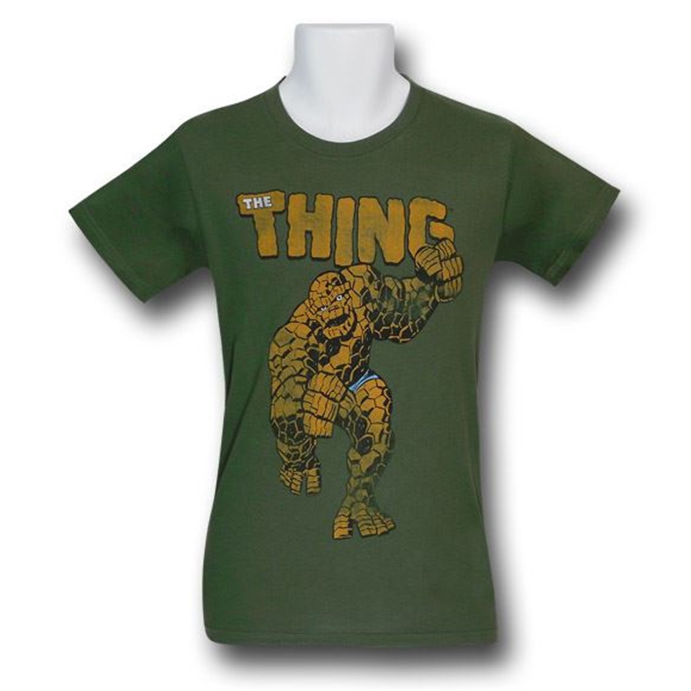 Ben Grimm The Thing Distressed 30 Single T-Shirt, Green