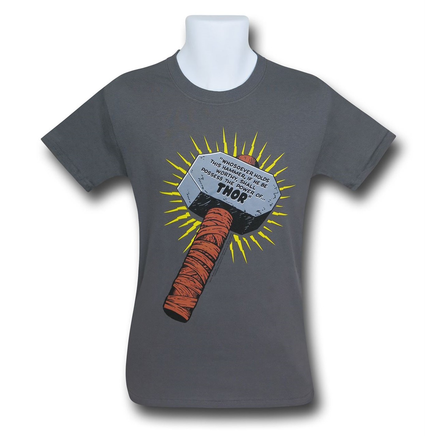 Thor Mjolnir Hammer of Thor T-Shirt, Grey