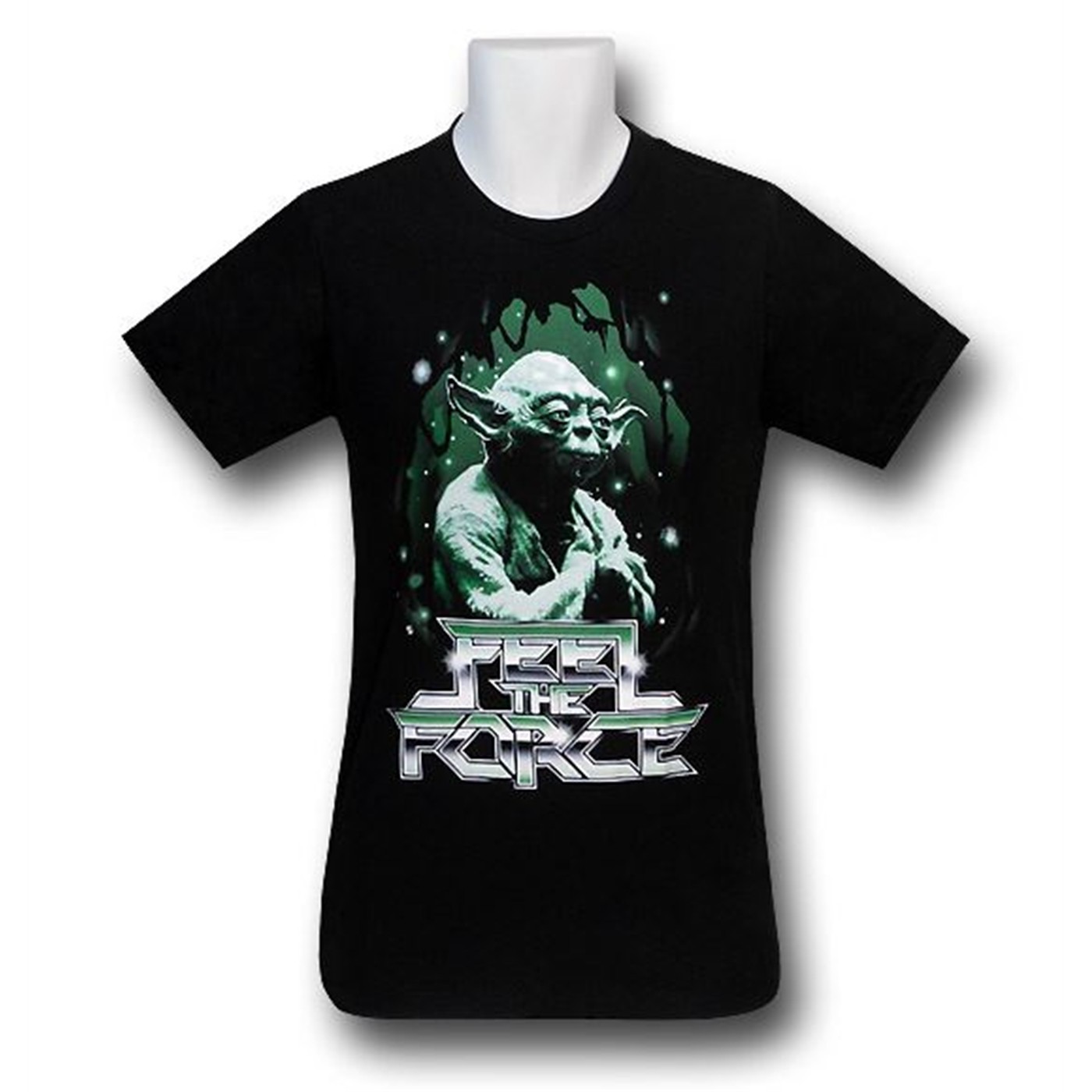 Yoda: 'Feel The Force' 30 Single T-Shirt, Black