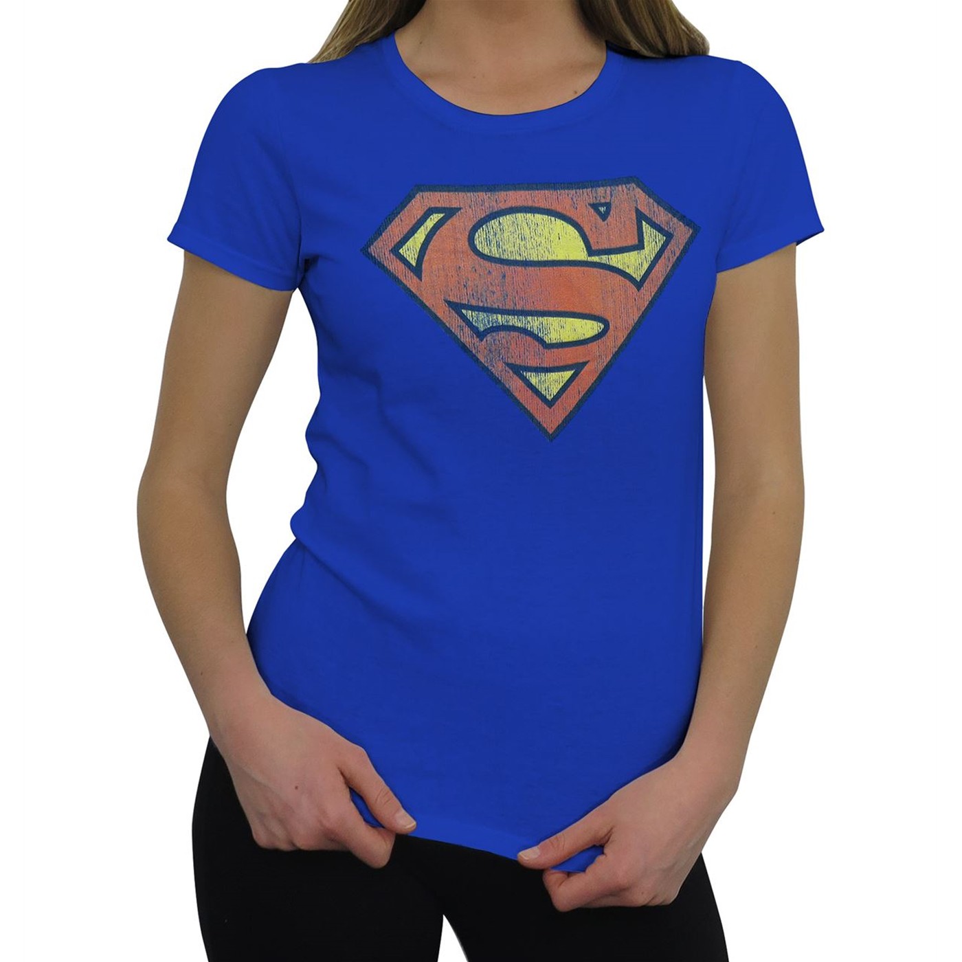 Superman Junior's Distressed Symbol T-Shirt, Blue