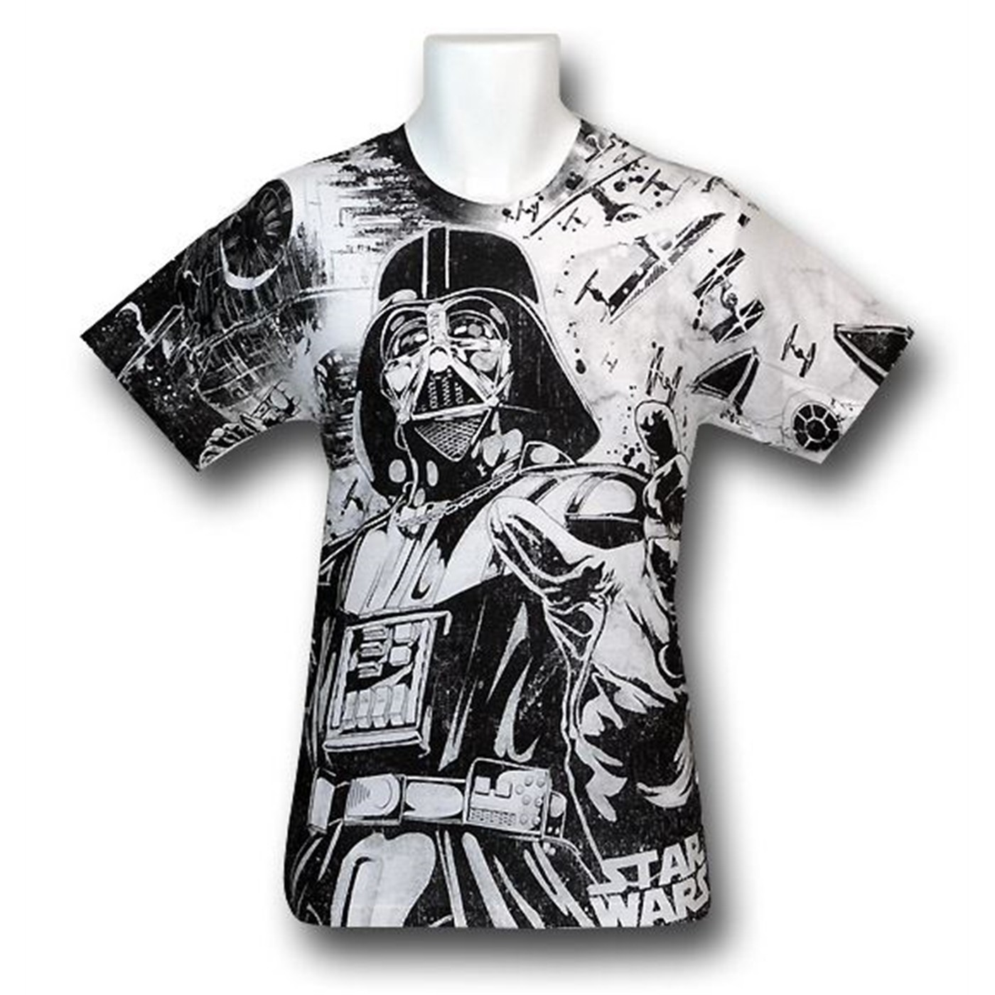 Darth Vader All Over Print 30 Single T-Shirt, White
