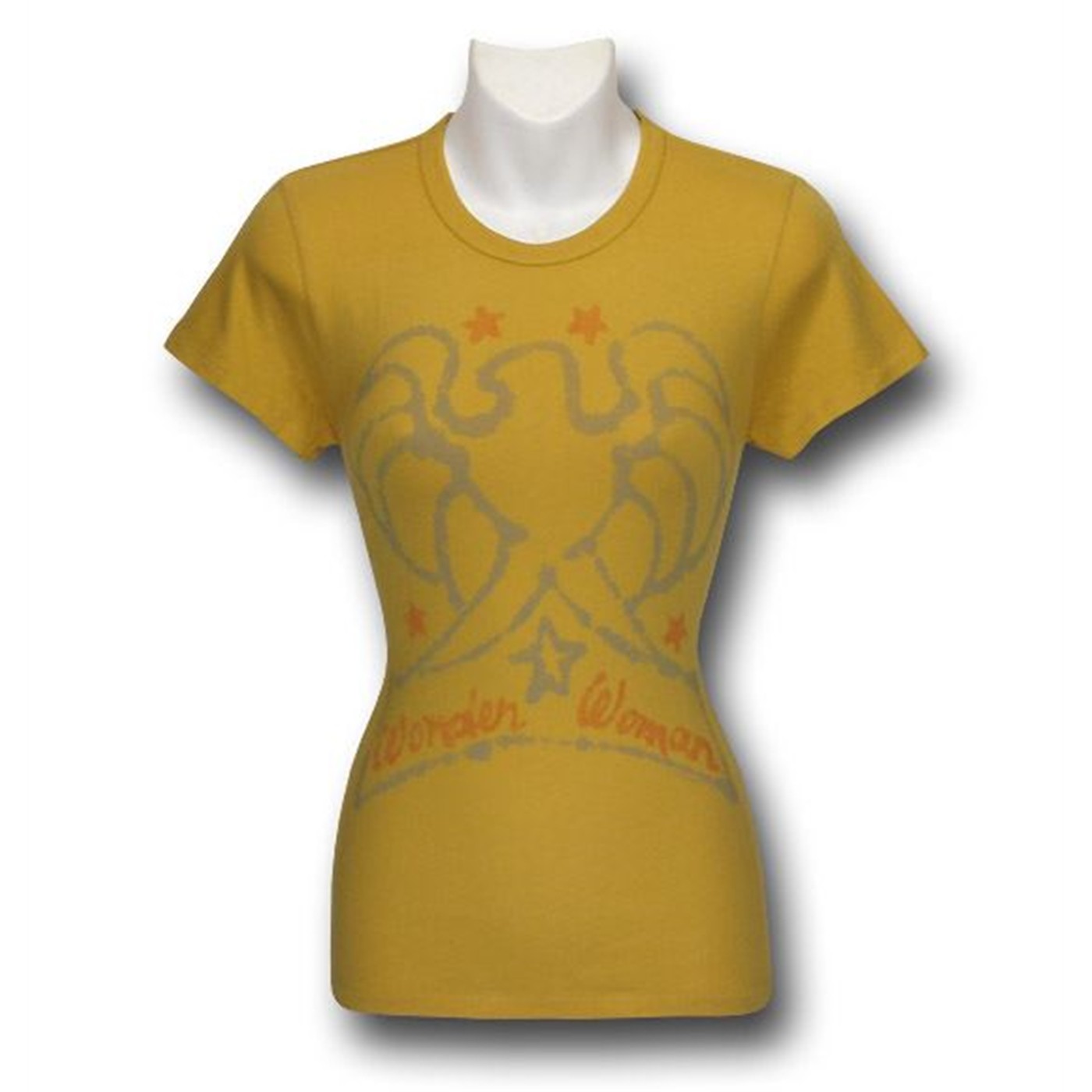 Wonder Woman Jr Womens Mustard T-Shirt, Yellow