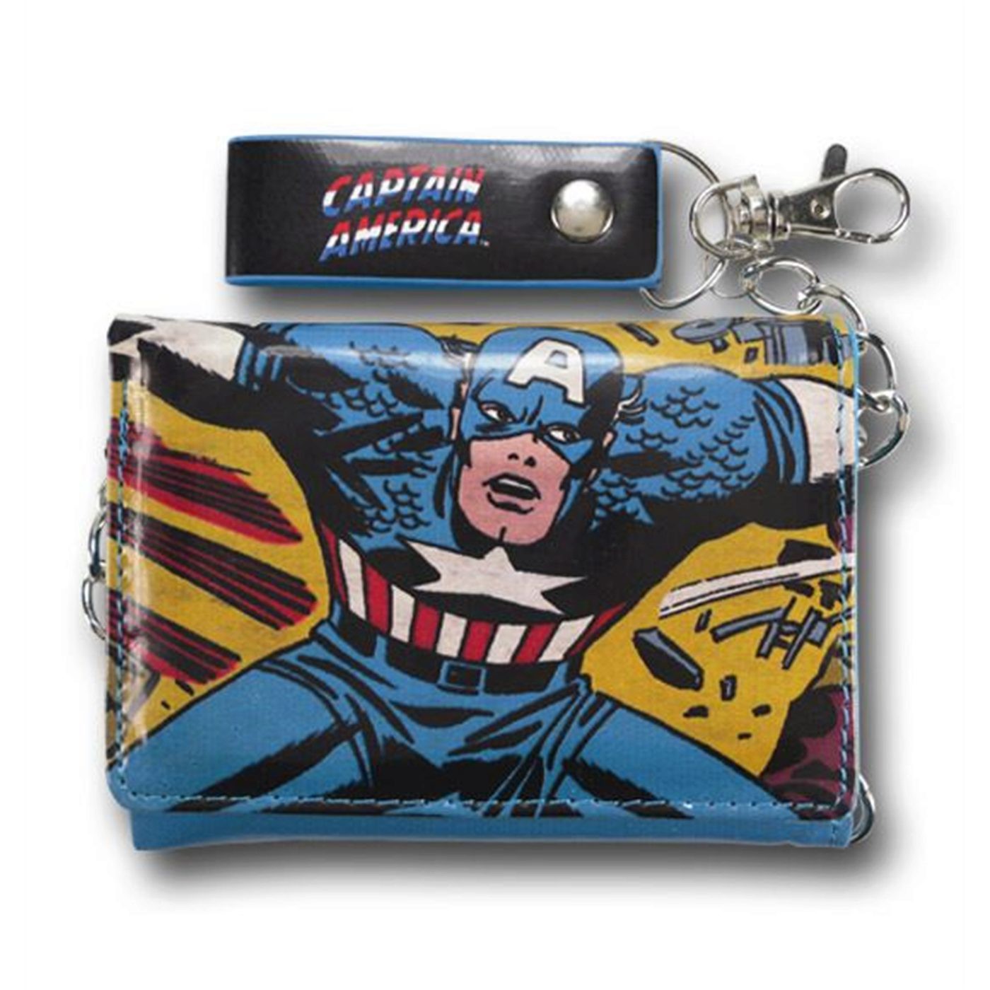 Captain America Shield Chain Wallet, Blue